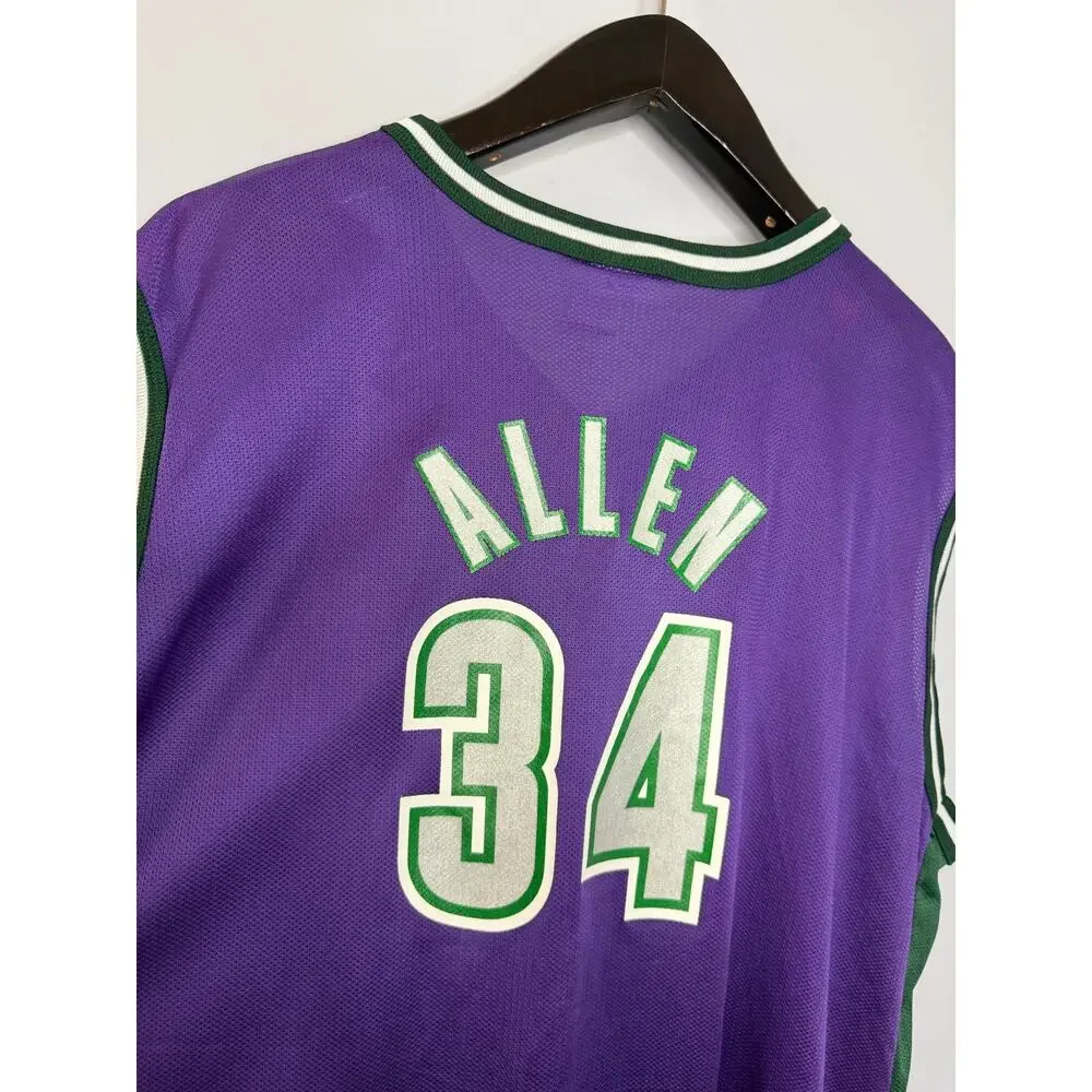 XLVintage 90's Ray Allen Milwaukee #34 Bucks Champion NBA Basketball Jersey 48
